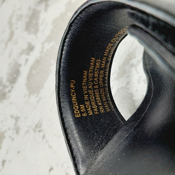 New Open Edit Quincy Black Adjustable Heels Sandals F773 - Picture 10 of 11